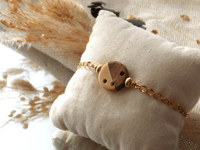 Bracelet noyer et épicéa | Création fait main en Isère