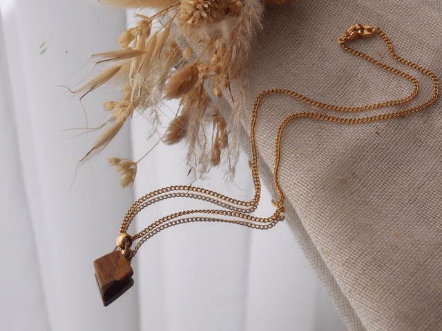 Collier losange boisé | Artisanat Isère