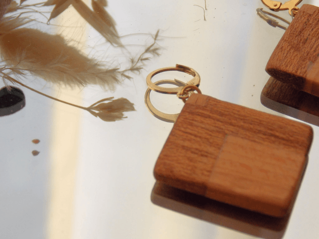 Boucles d'oreilles élégance carré | Fait main en Isère